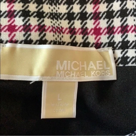 Michael Kors Black and Pink Plaid Pencil Skirt - Picture 3 of 7